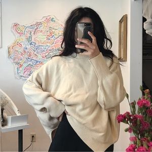 Free People Oversized Cream Sweater